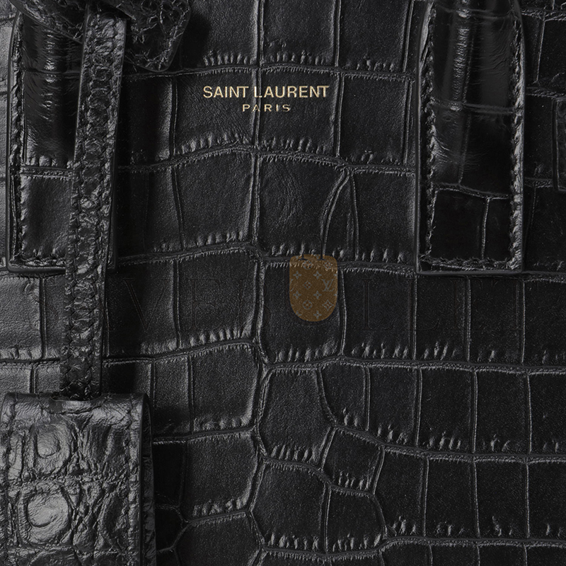 YSL SAC DE JOUR IN CROCODILE-EMBOSSED LEATHER-NANO 392035DZEAW1000 (22*18*10.5cm)